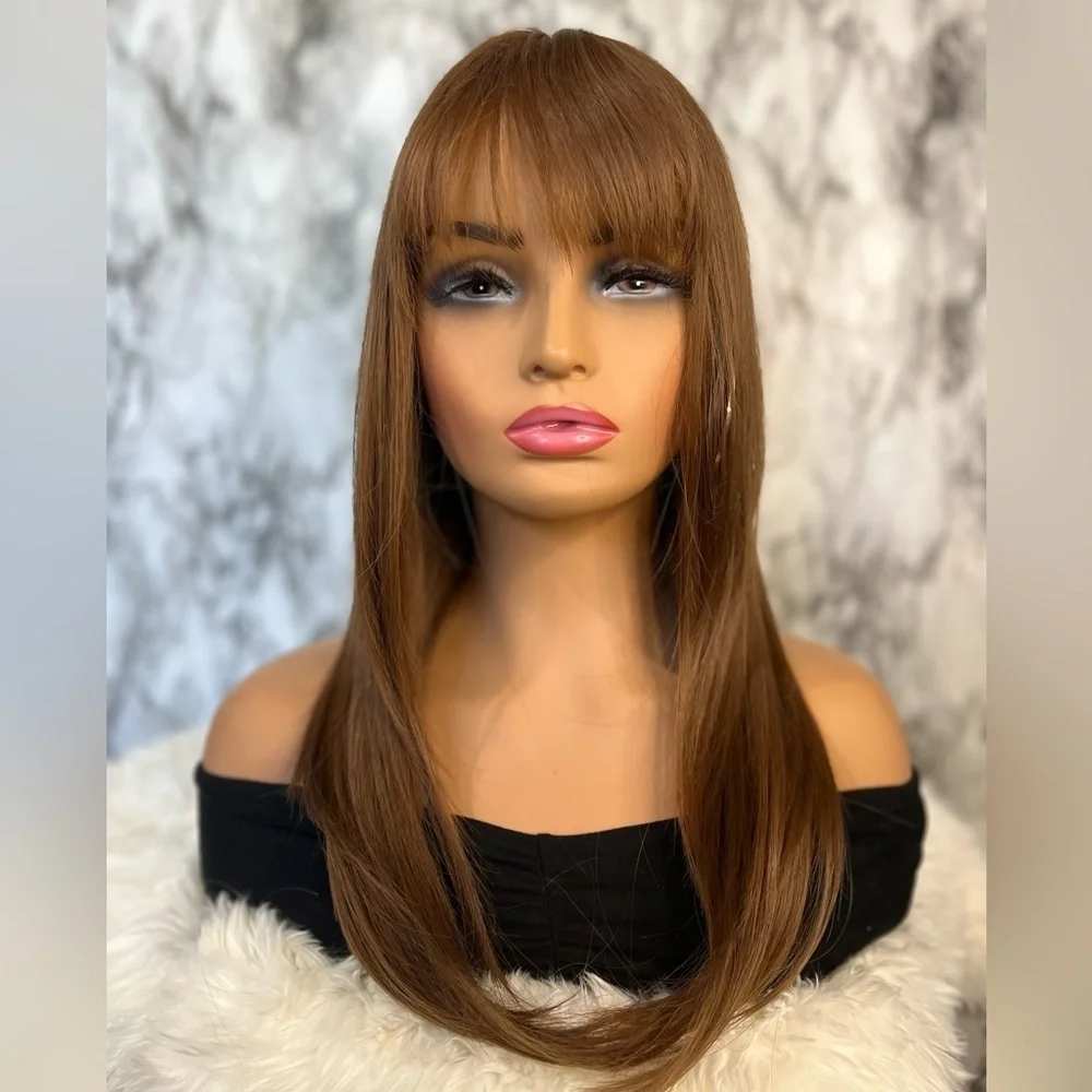 Chesnut Brown Layered wig with Bangs 22”